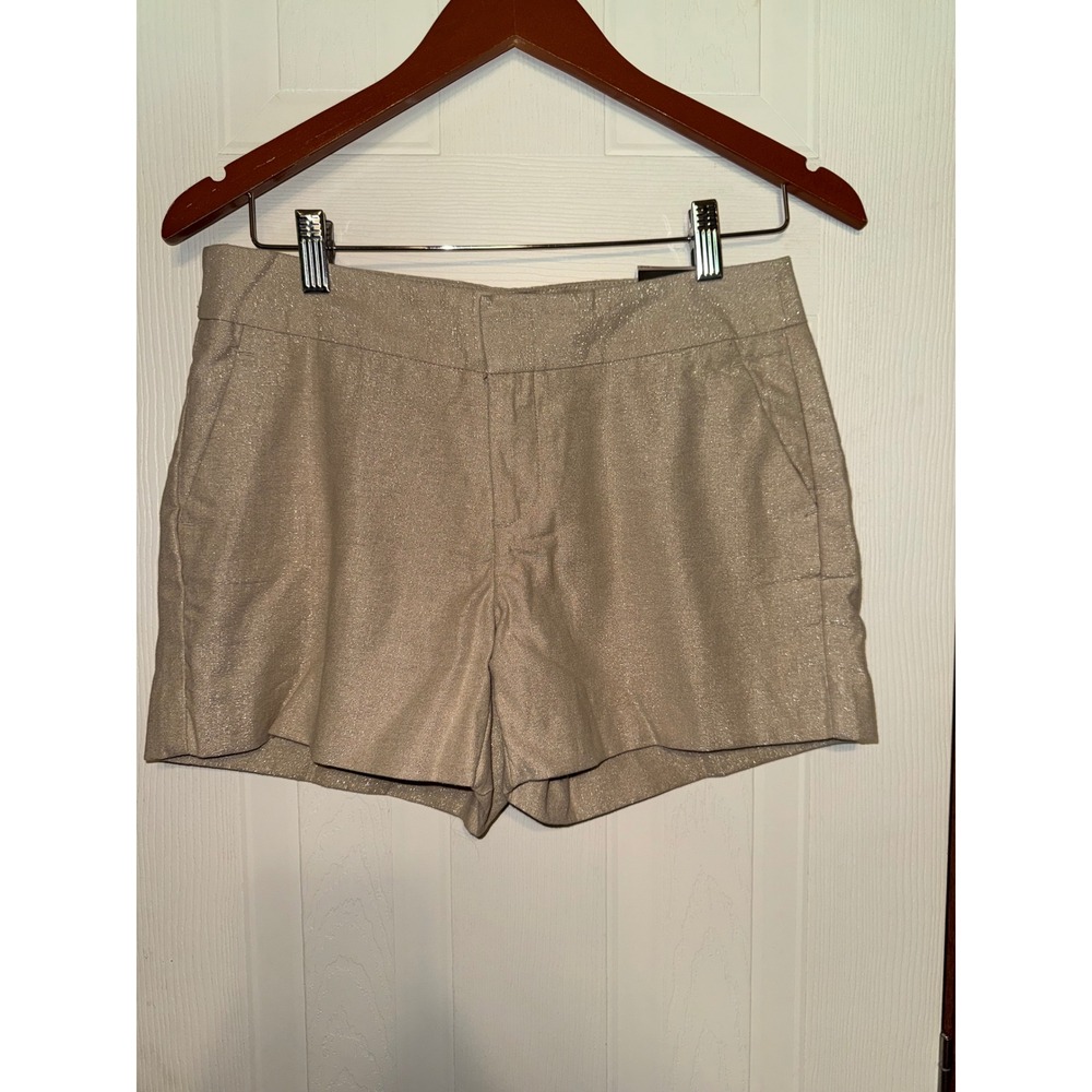 Banana Republic Metallic Linen Cotton Shorts Size 2 Flax Gold 974215-01-1